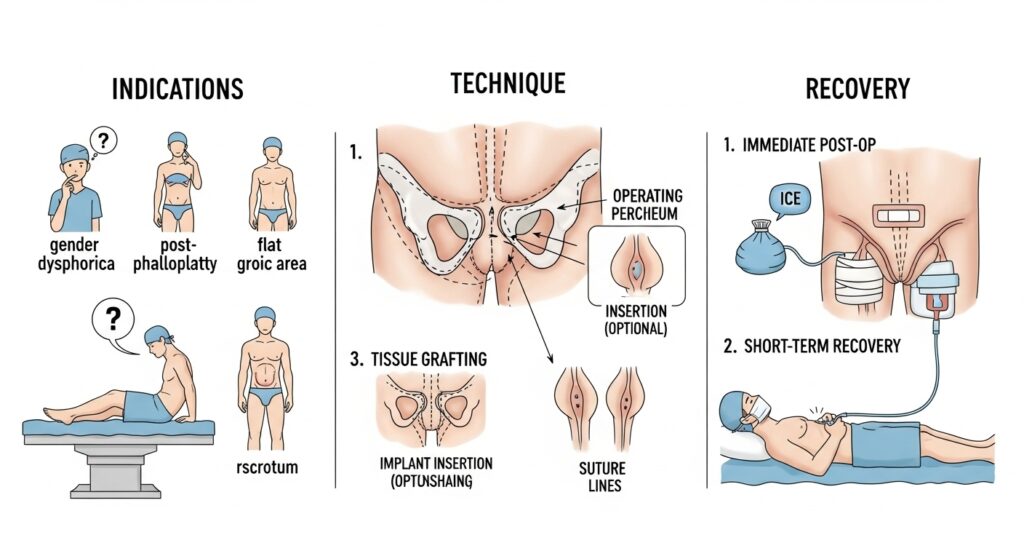 Tout sur la scrotoplastie : indications, technique et récupération sans aucun texte