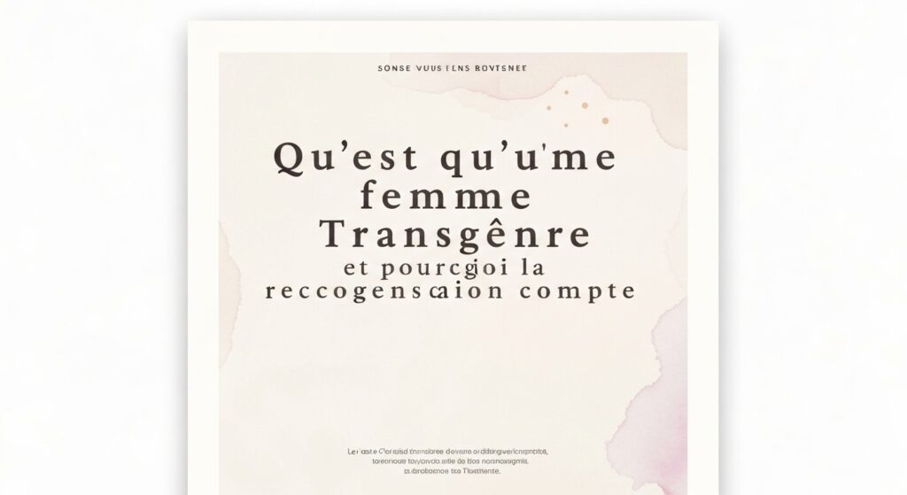 Qu'est qu'une femme transgenre et pourquoi la reconnaissance compte sans aucun texte